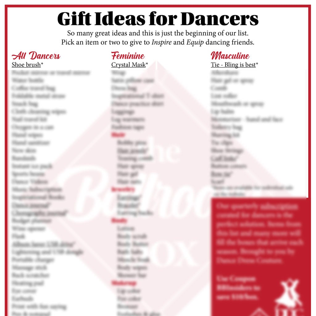 Gift List for Dancers